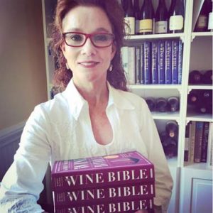 Karen with Wine Bible