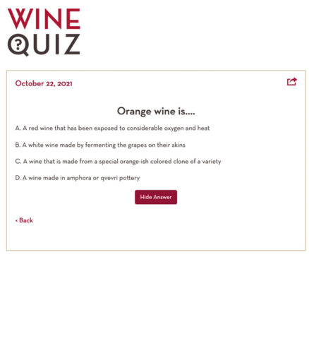 WineSpeed Wine Quiz
