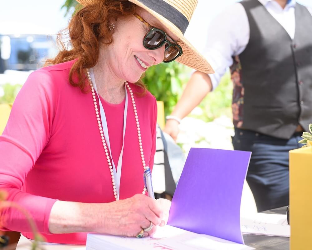 karen signing a book