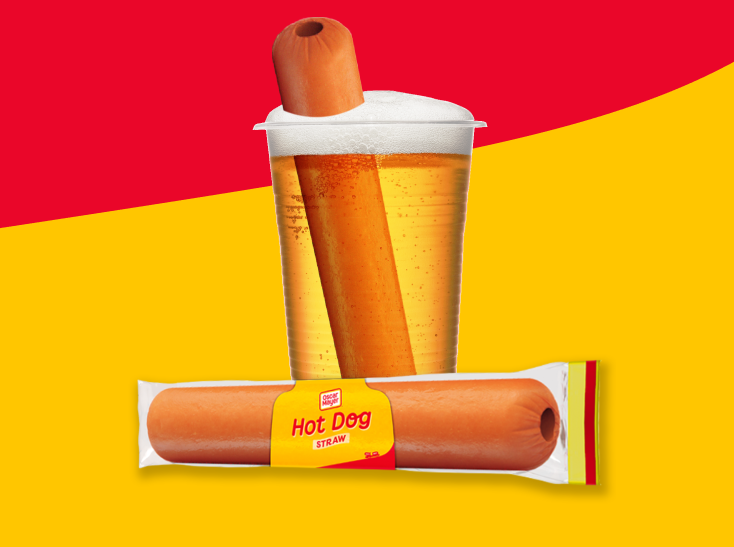 Hotdog straw banner